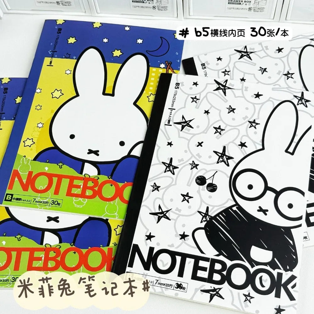Kawaii Miffy Cute Ins style Graffiti Notebook B5 Cartoon Handbook Office Student Message Notebook Gift Toy for Girl